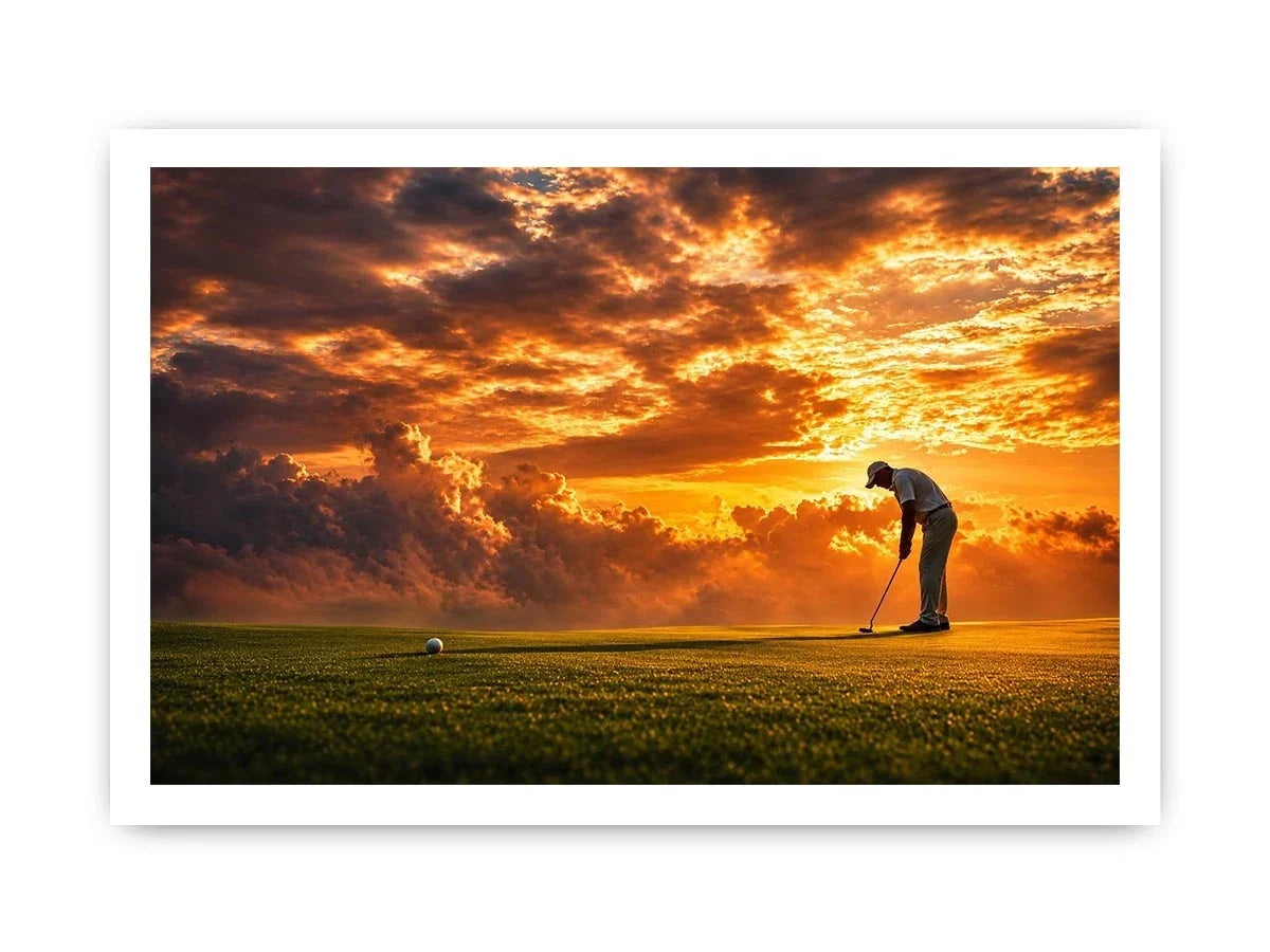  golf sunset office canvas art