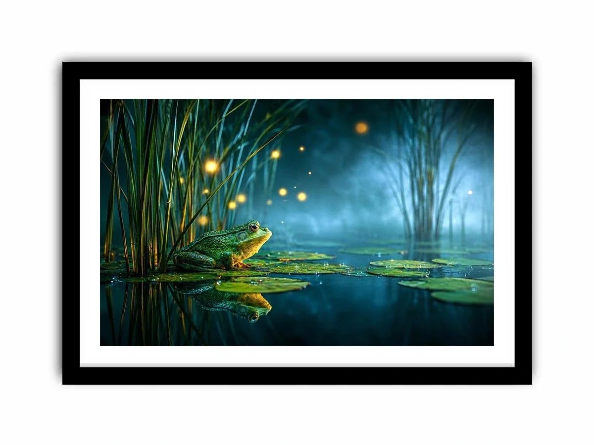   dreamy frog teal room canvas print