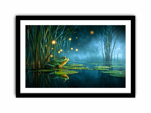   dreamy frog teal room canvas print