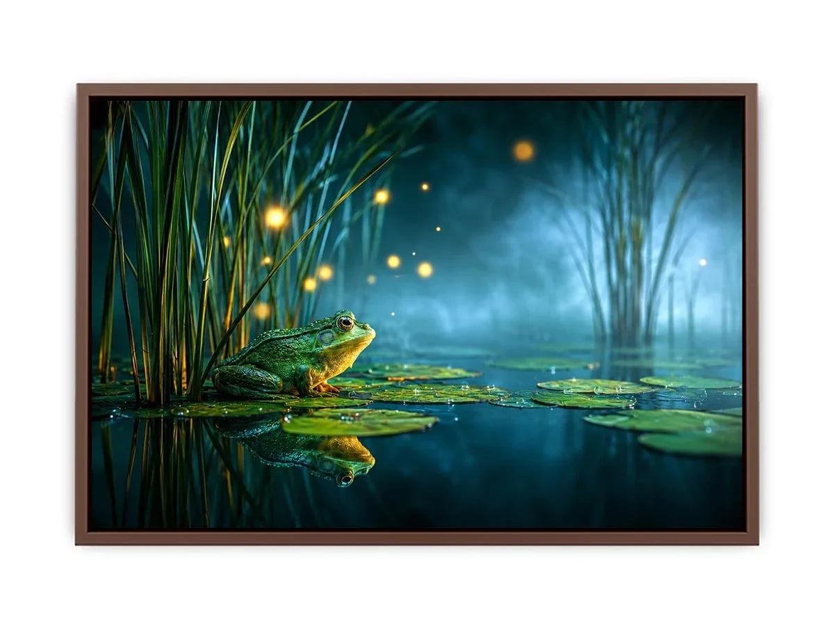   dreamy frog teal room canvas print