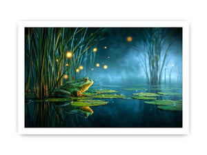   dreamy frog teal room canvas print