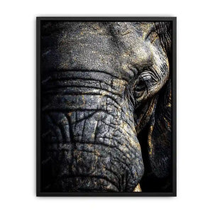   elephant portrait gold canvas art