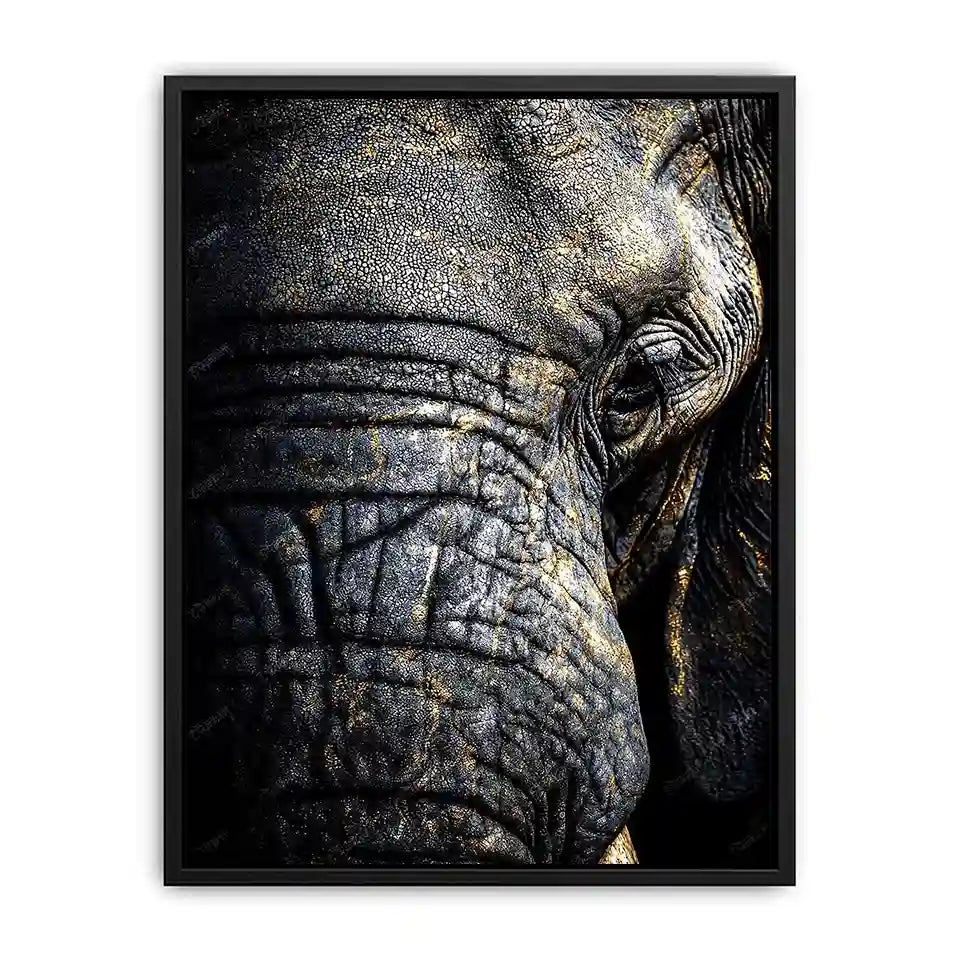   elephant portrait gold canvas art