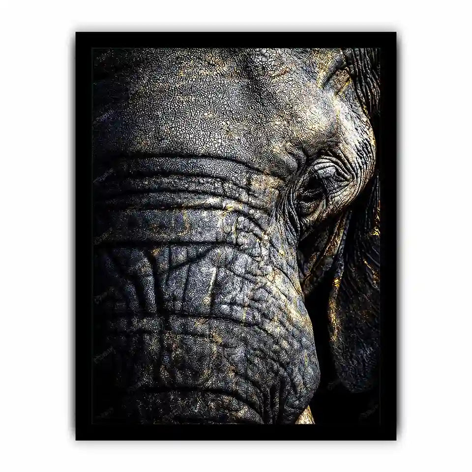   elephant portrait gold canvas art