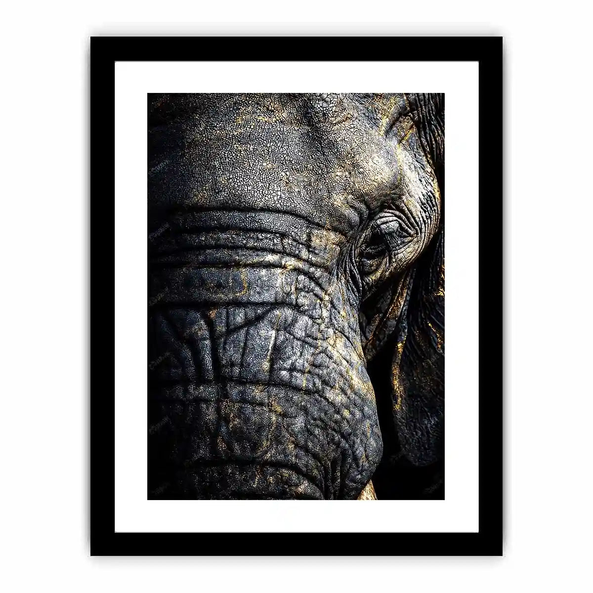   elephant portrait gold canvas art