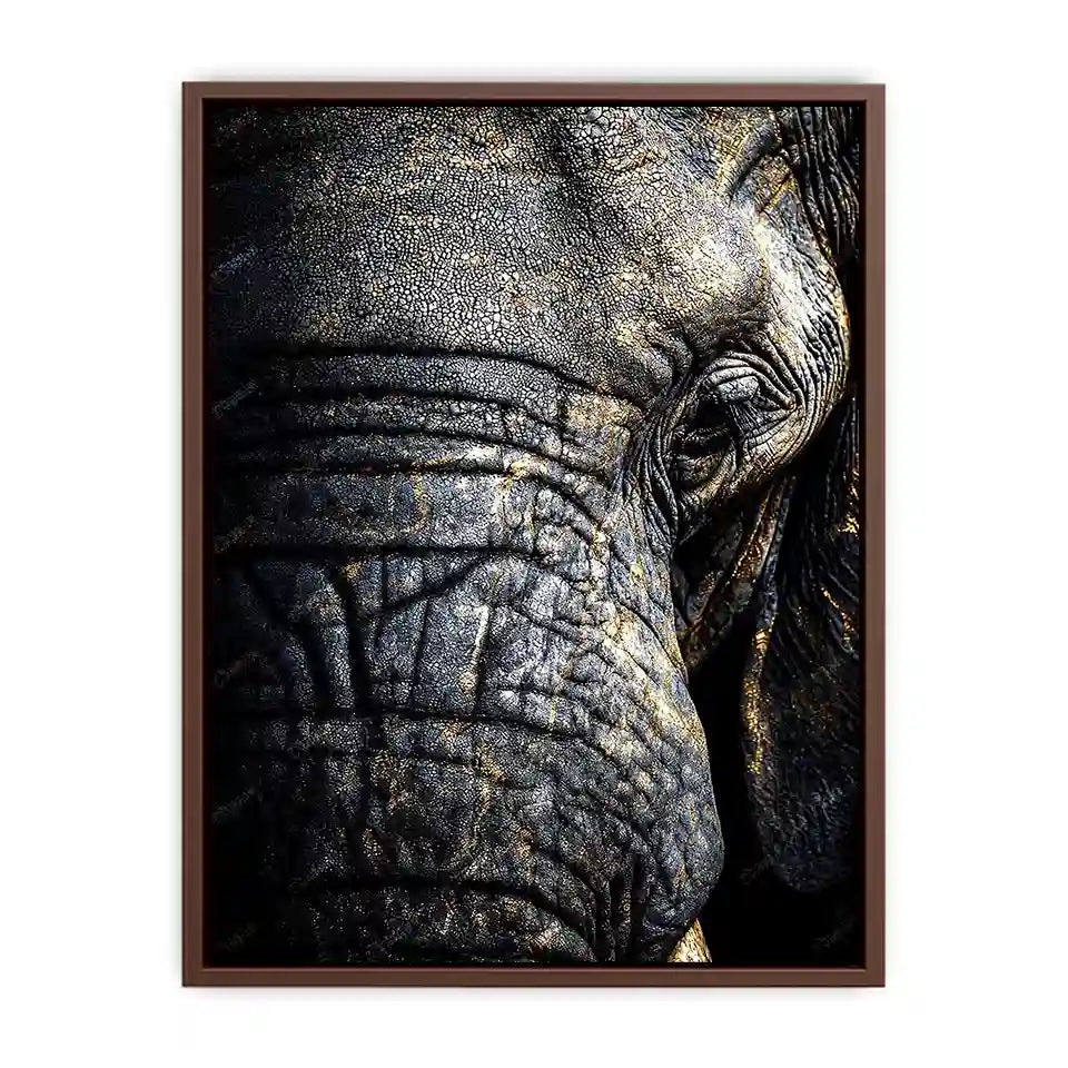   elephant portrait gold canvas art