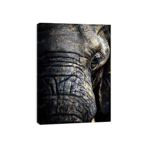   elephant portrait gold canvas art