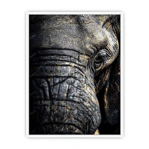   elephant portrait gold canvas art