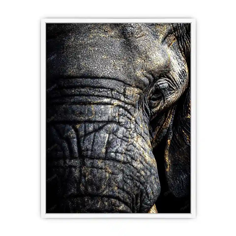   elephant portrait gold canvas art