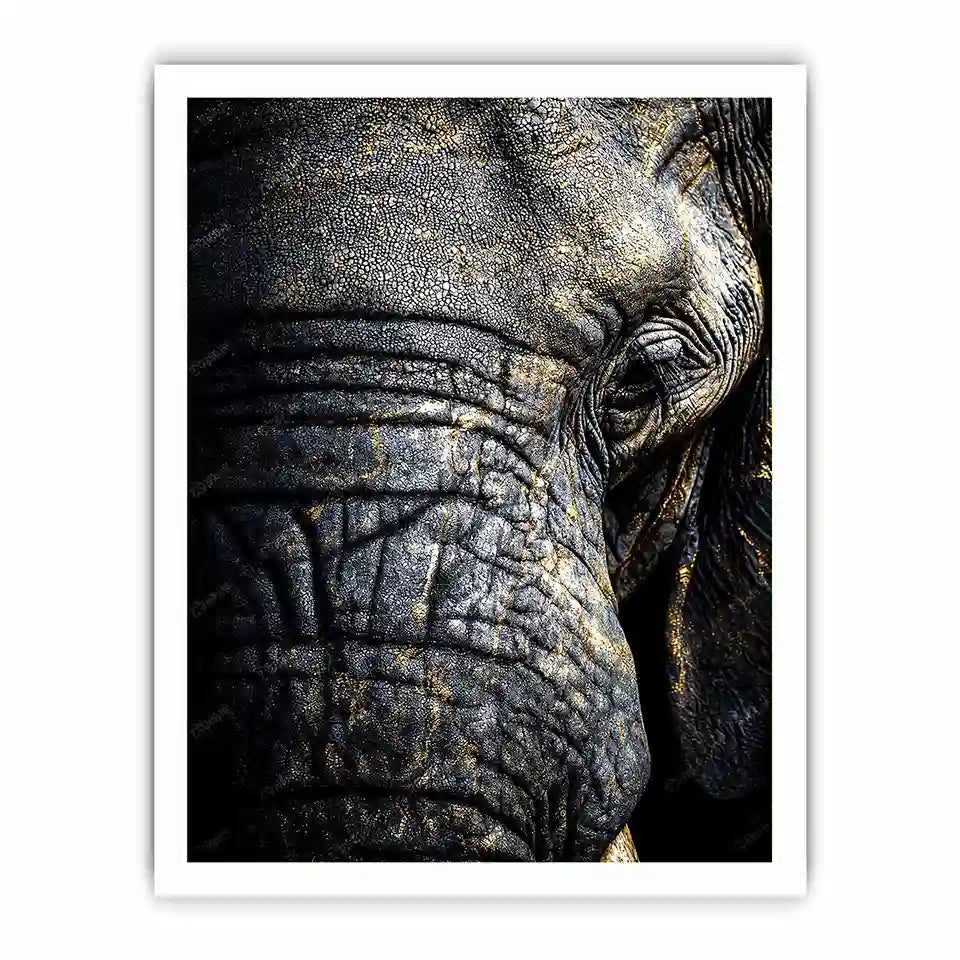  elephant portrait gold canvas art