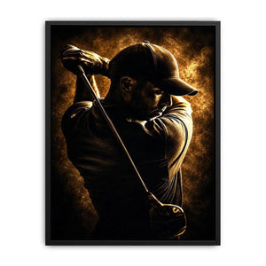   moody golfer mancave canvas art