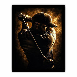   moody golfer mancave canvas art