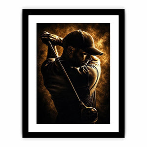   moody golfer mancave canvas art