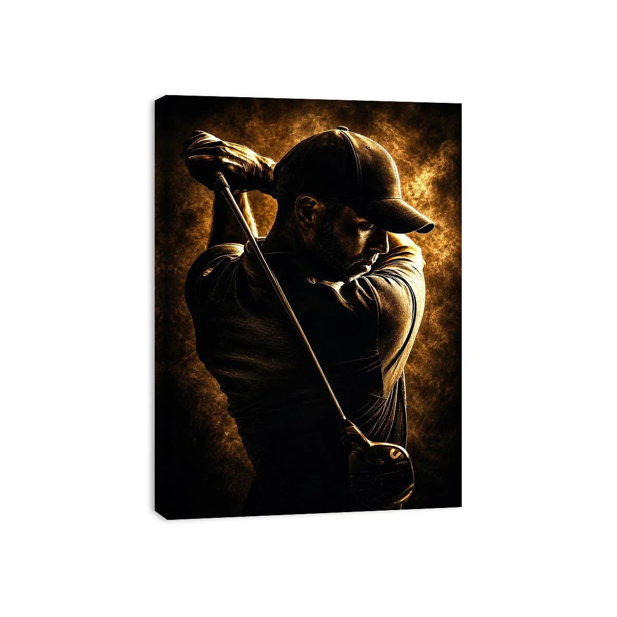   moody golfer mancave canvas art