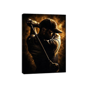   moody golfer mancave canvas art
