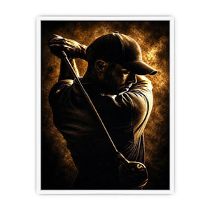   moody golfer mancave canvas art