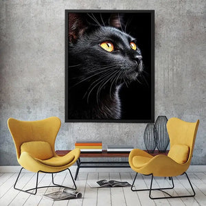   black cat portrait modern canvas print