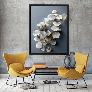   white botanical canvas print