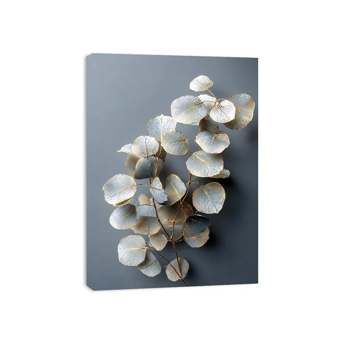   white botanical canvas print