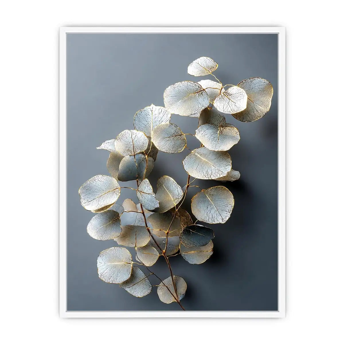   white botanical canvas print