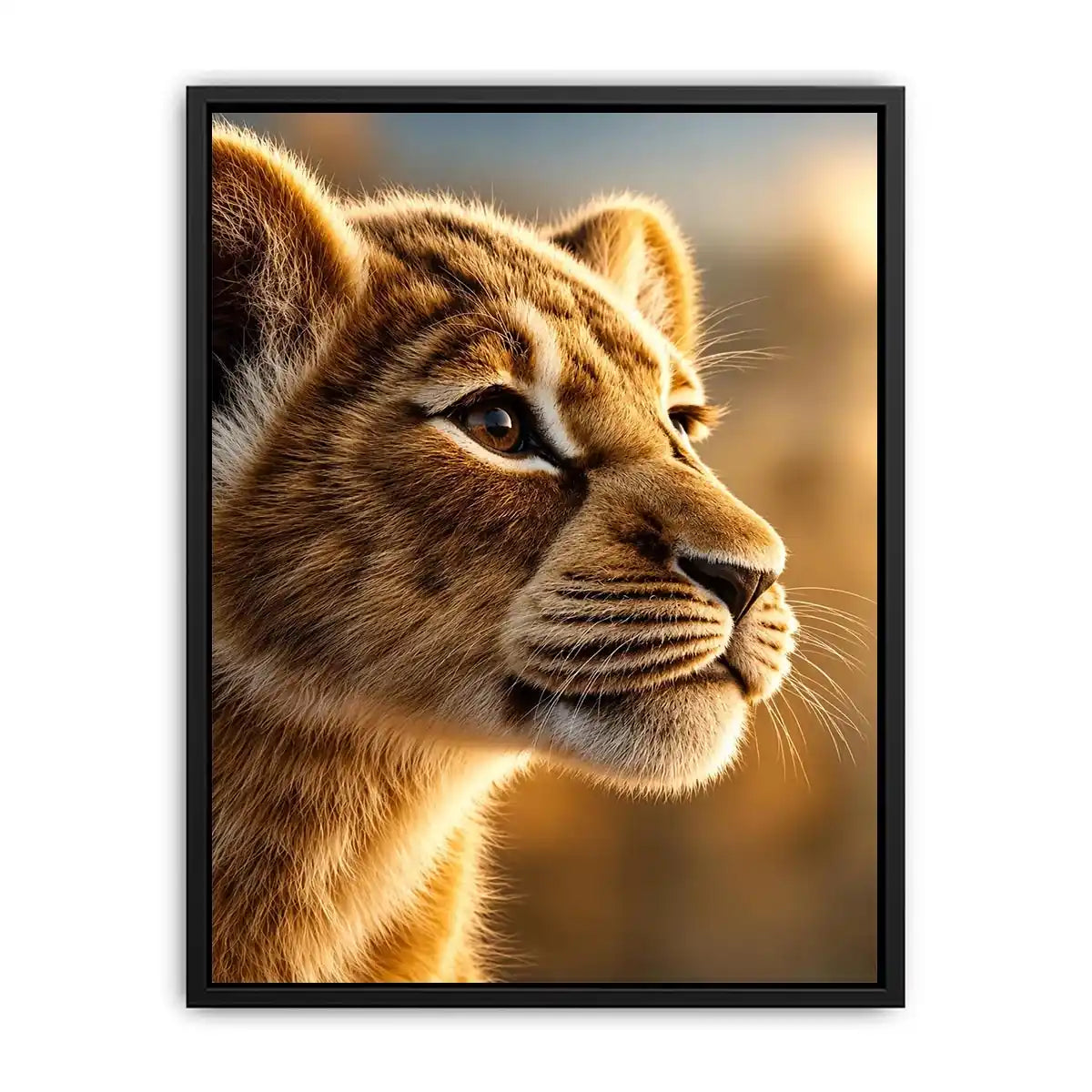   lion cub portrait canvas