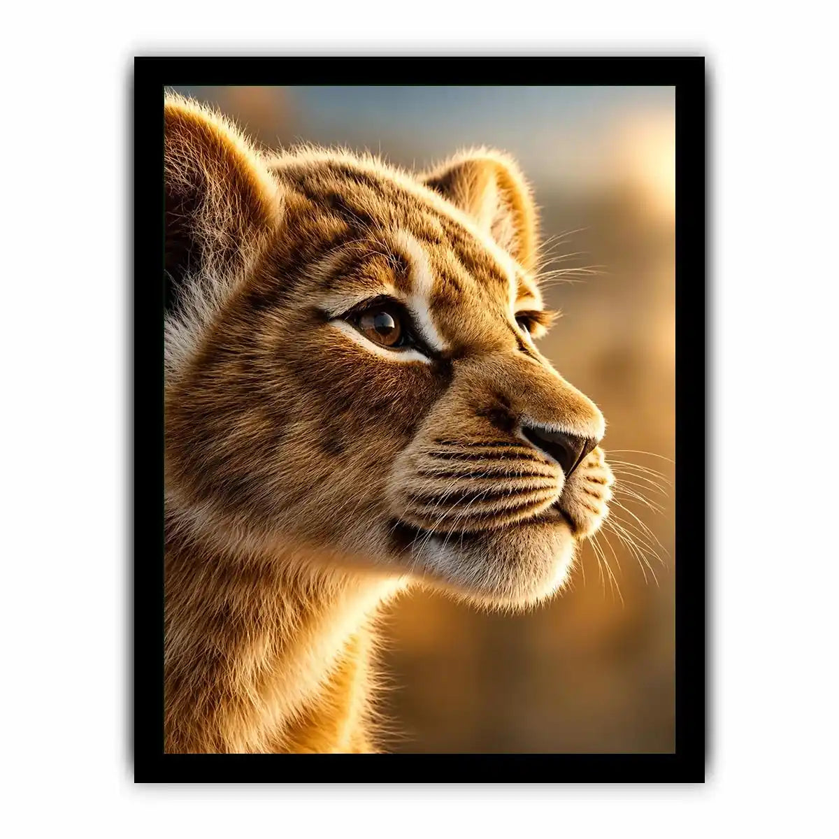   lion cub portrait canvas