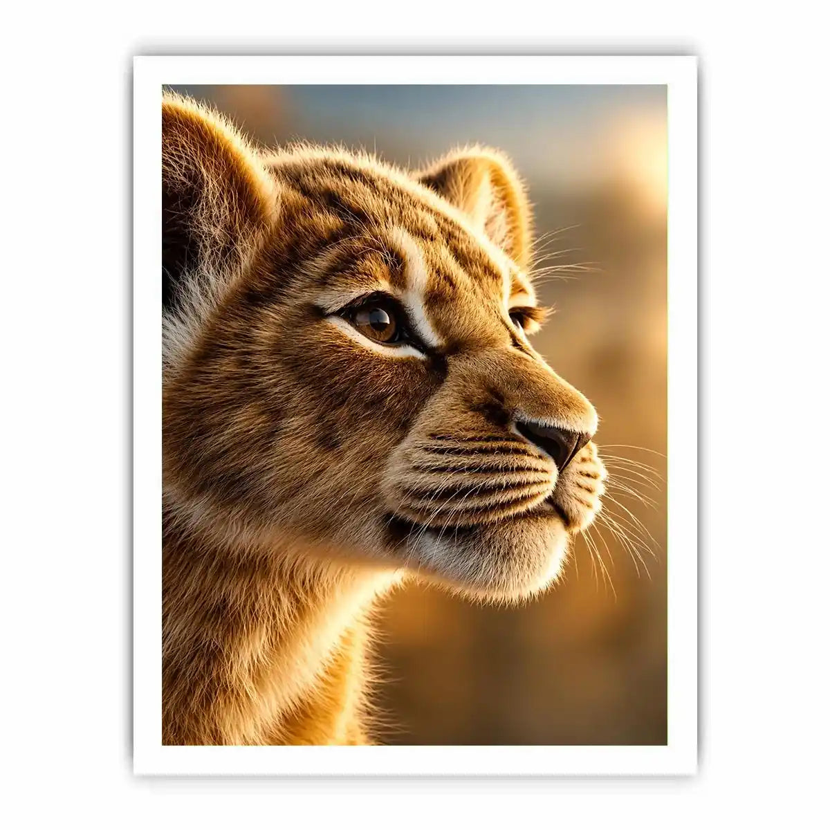   lion cub portrait canvas