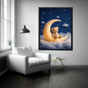   teddy bear moon canvas