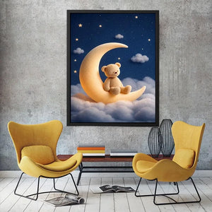   teddy bear moon canvas