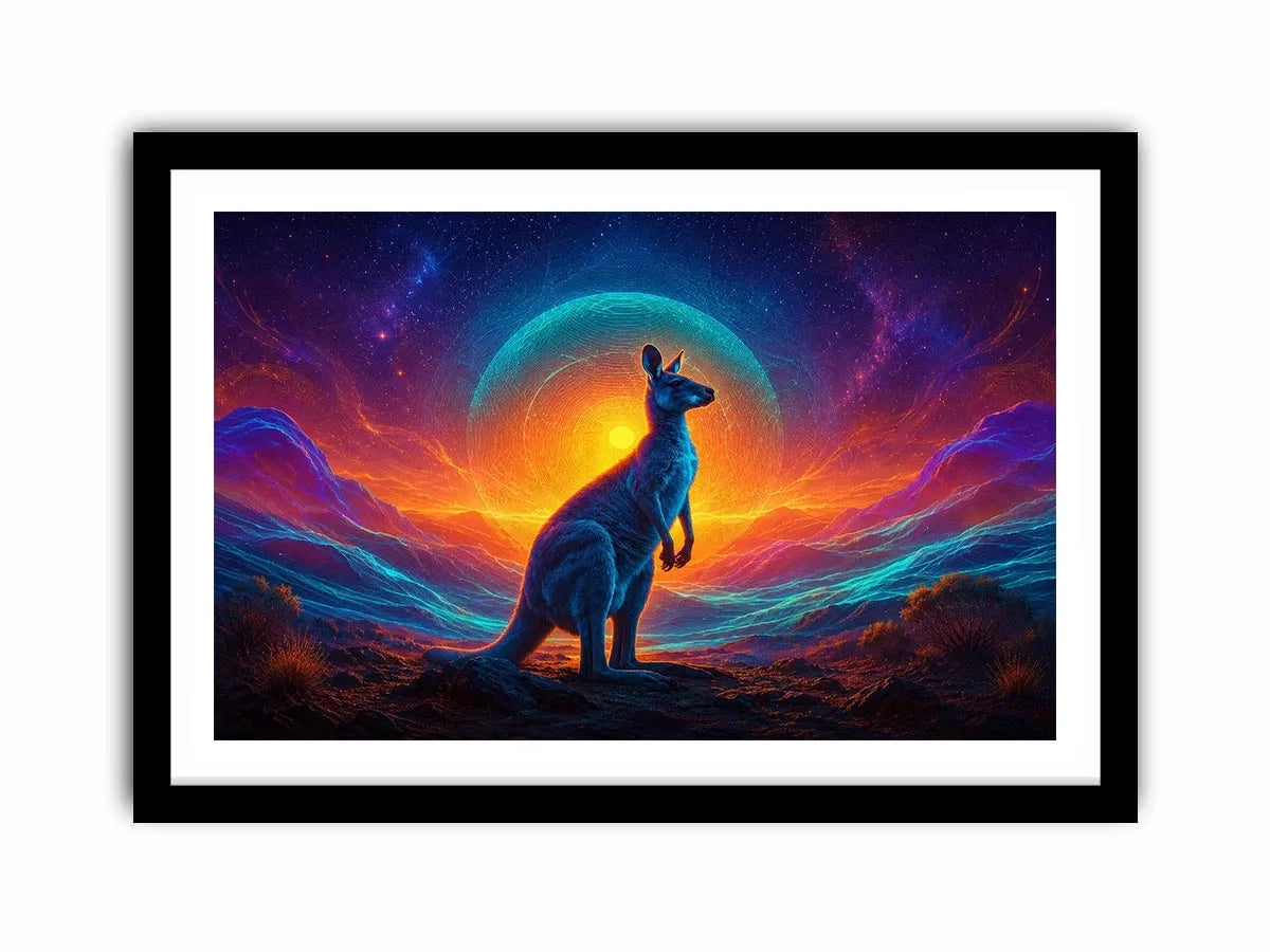   neon kangaroo canvas art