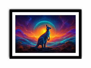   neon kangaroo canvas art