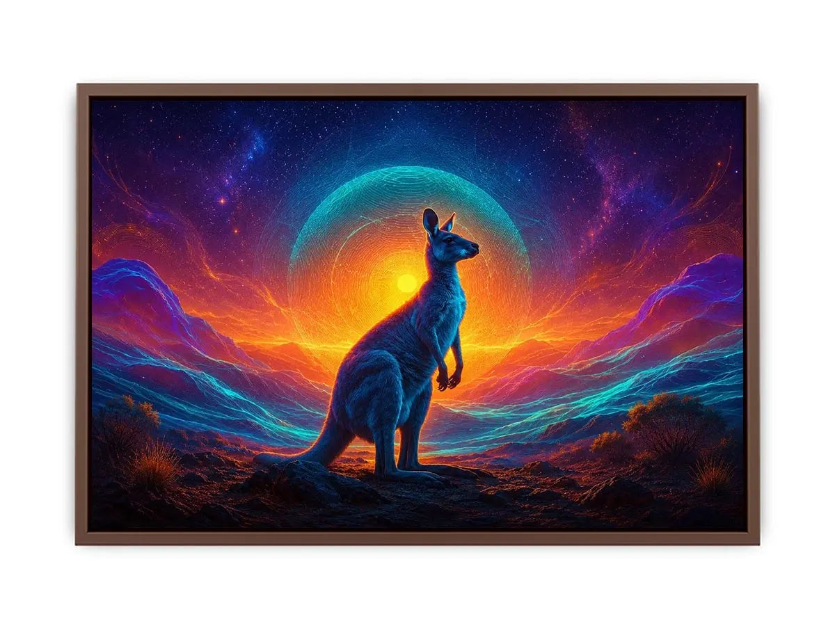   neon kangaroo canvas art
