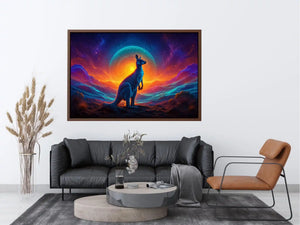   neon kangaroo canvas art