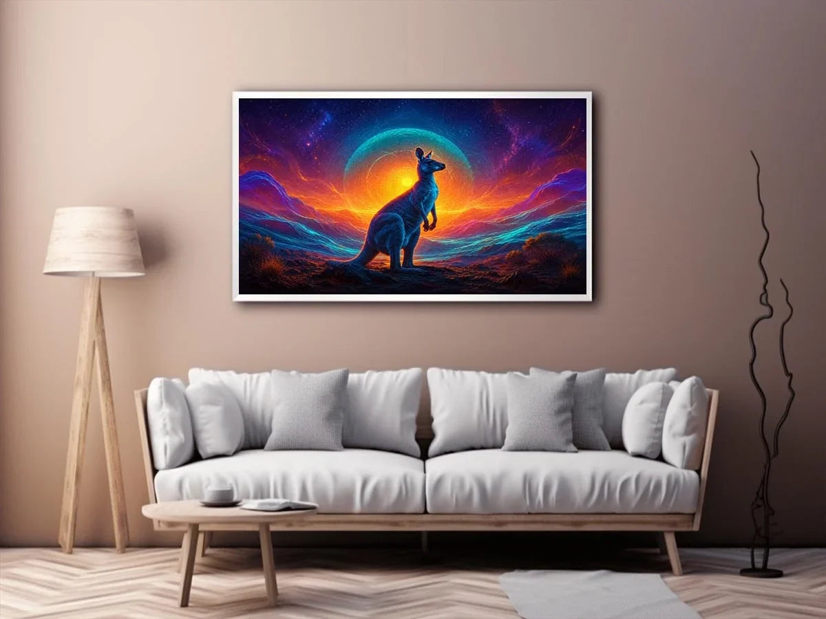   neon kangaroo canvas art