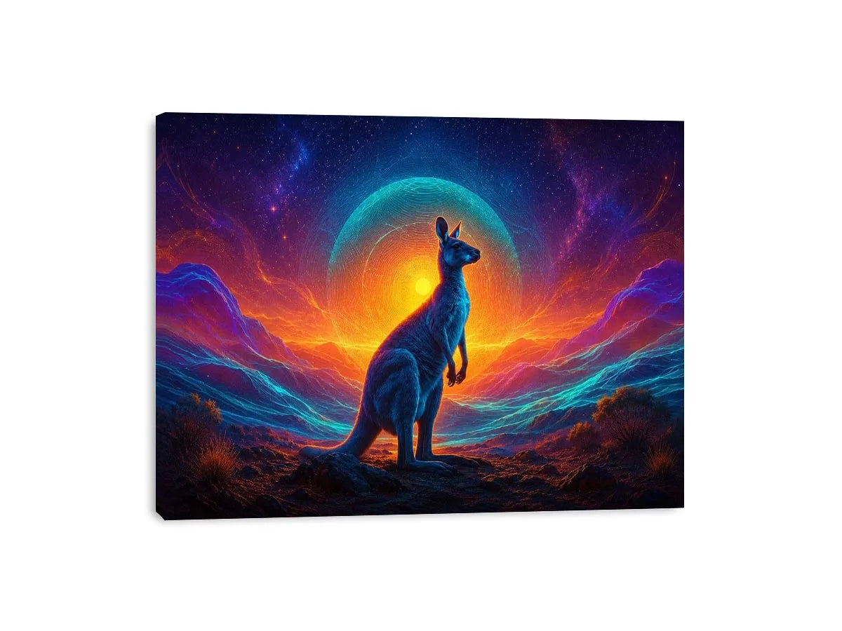   neon kangaroo canvas art