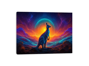   neon kangaroo canvas art