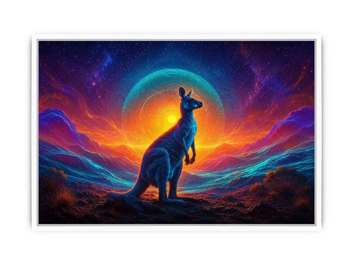   neon kangaroo canvas art