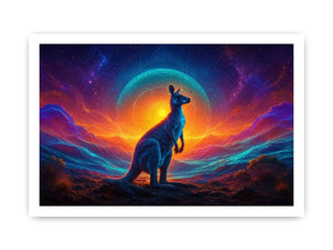   neon kangaroo canvas art