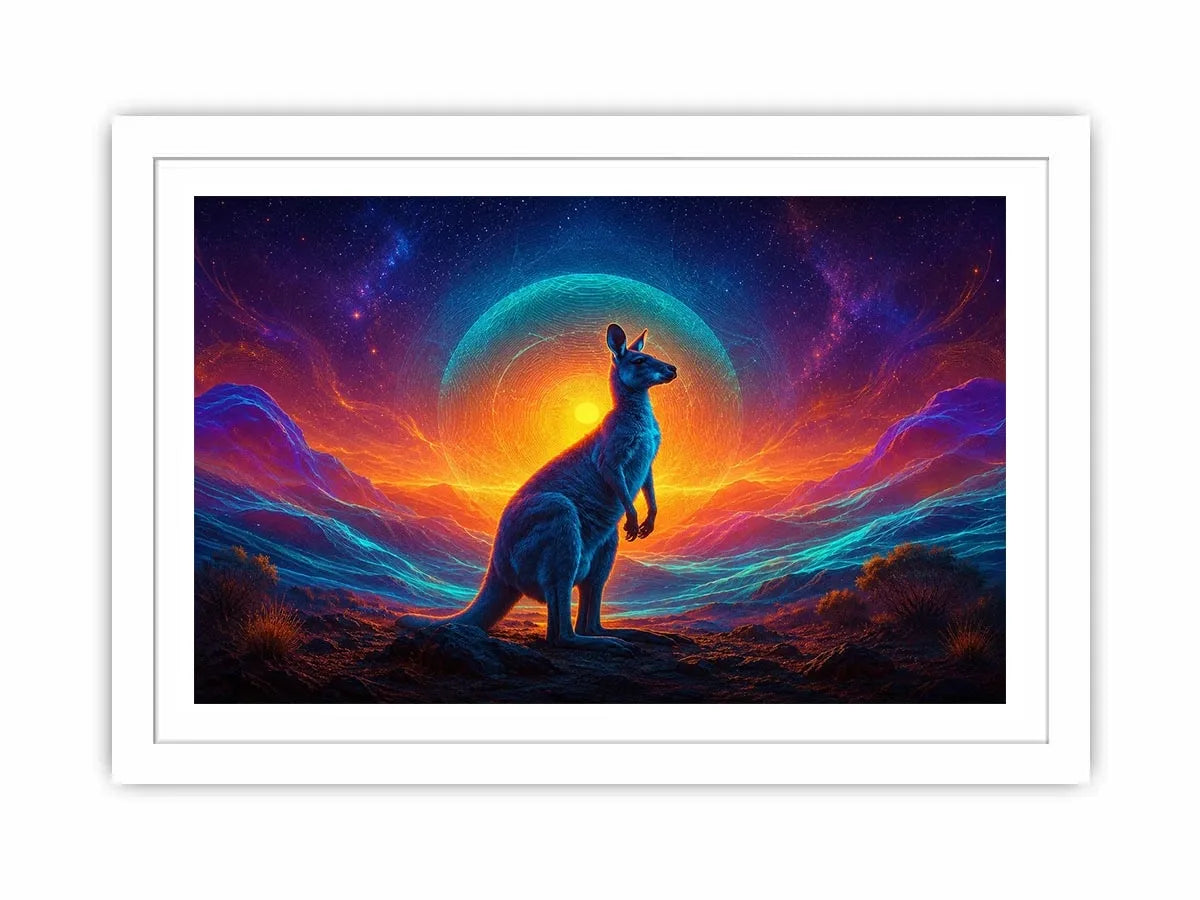   neon kangaroo canvas art