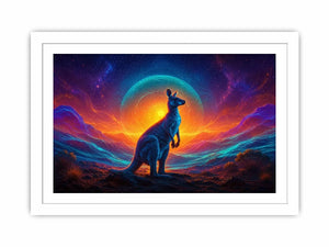   neon kangaroo canvas art