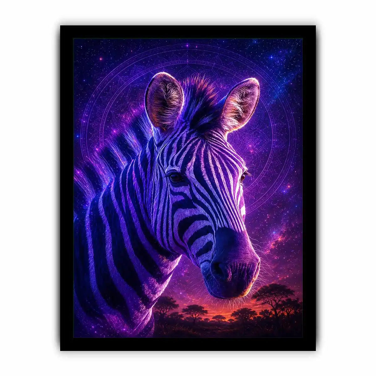   purple zebra portrait art