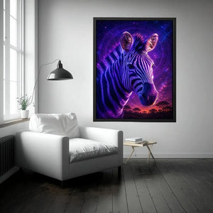   purple zebra portrait art