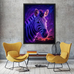   purple zebra portrait art