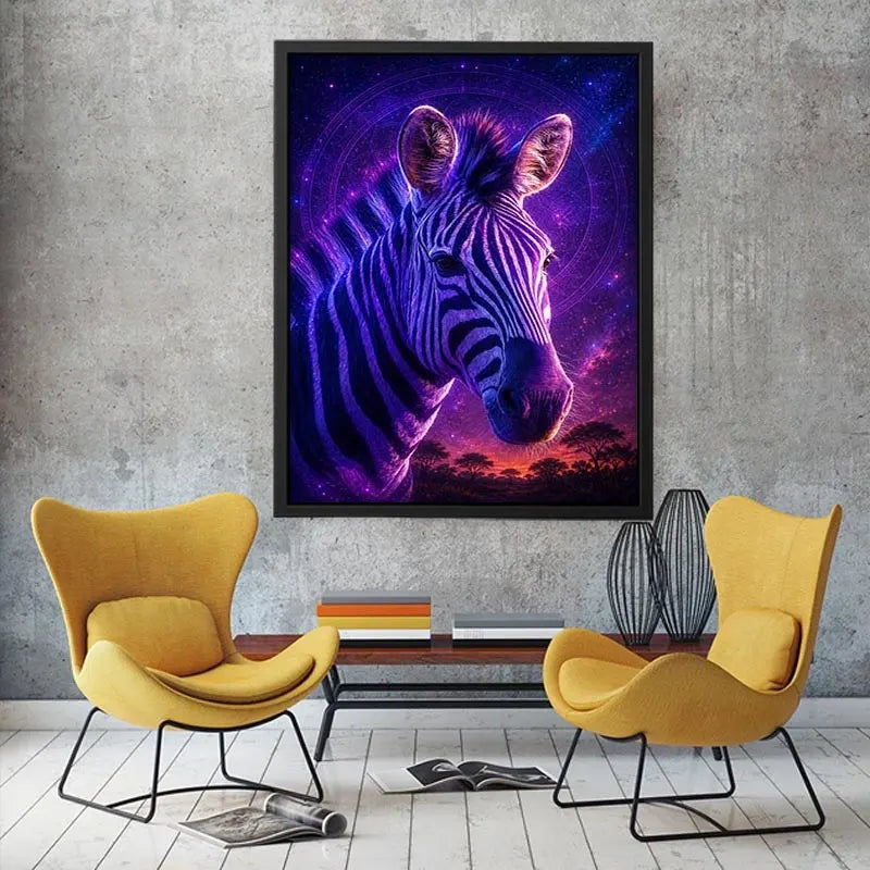  purple zebra portrait art