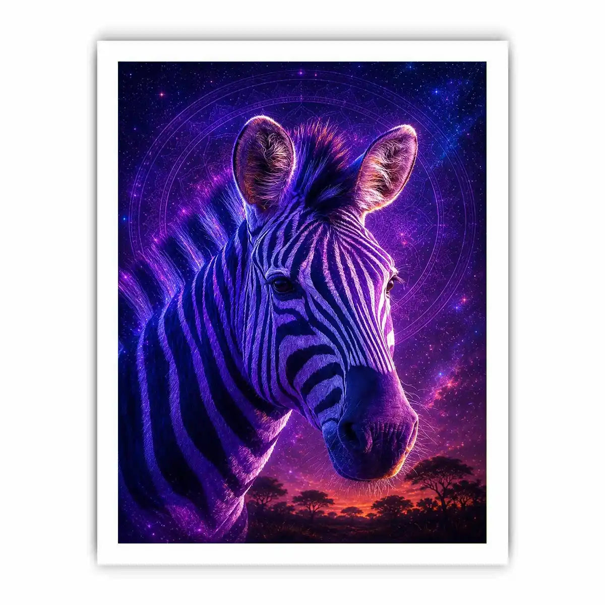   purple zebra portrait art