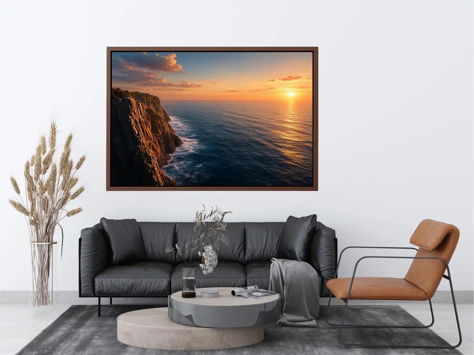   coastal cliff ocean canvas print living room