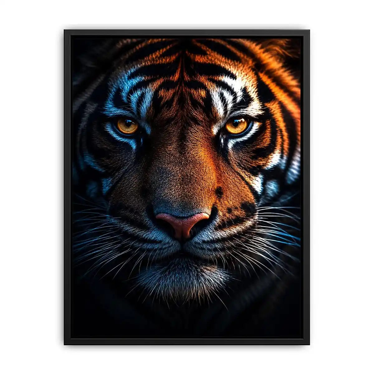   dramatic tiger portrait canvas art office