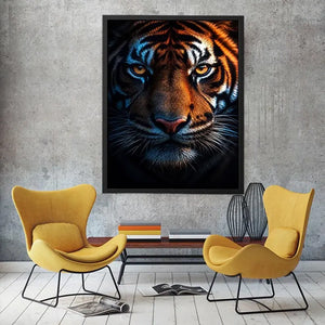   dramatic tiger portrait canvas art office