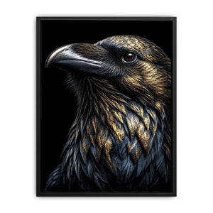   black raven gold portrait artwork office