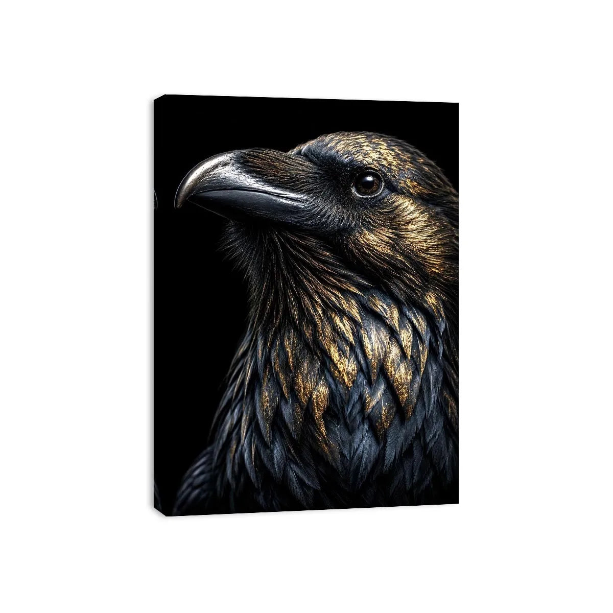   black raven gold portrait artwork office